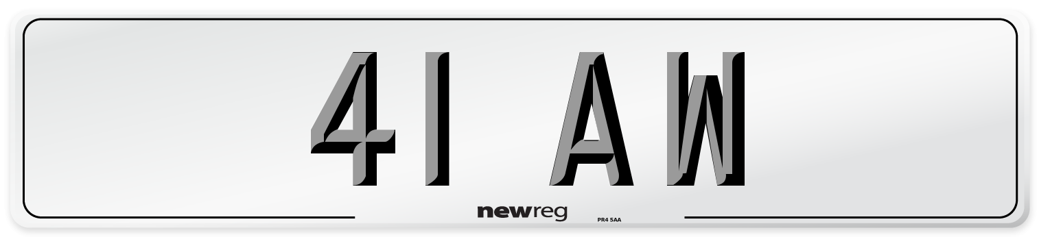 41 AW Number Plate from New Reg